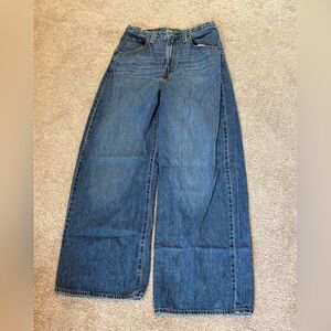 Levi's Wide Leg Flare Jeans in Classic Blue Denim